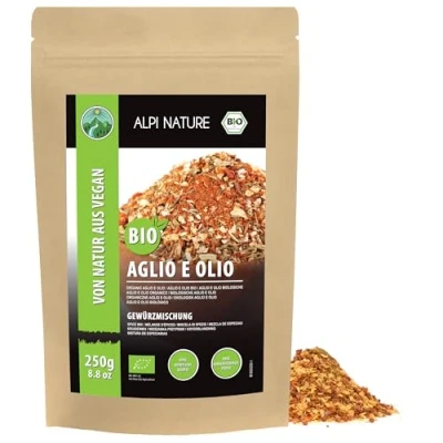 Abbildung von Bio Aglio e Olio Gewürz (250g), Gewürzmischung, Pastagewürz, 100% natürlich, Zutaten aus kbA, Spagettigewürz ohne künstliche Zusätze