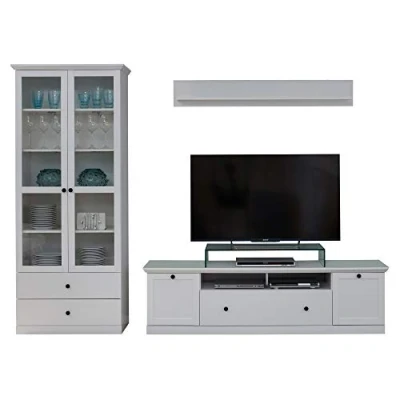Abbildung von trendteam smart living Wohnwand Anbauwand Wohnzimmer Baxter Aufbaumaß (BxHxT) 273 x 196 41 cm Farbe Weiß 186097101