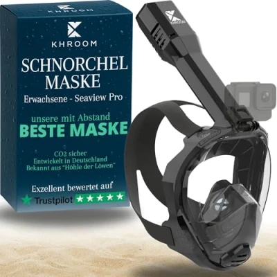 Abbildung von Khroom Schnorchel Schnorchelmaske Erwachsene Tauchermaske Vollgesichtsmaske Schnorcheln, Seaview Pro