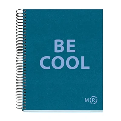 Abbildung von Miquelrius Notizbuch Be Eco A5, 80 Blatt 90 g/m², Punkte, 1 Farbstreifen, fester Einband, saphirblaue Botschaften