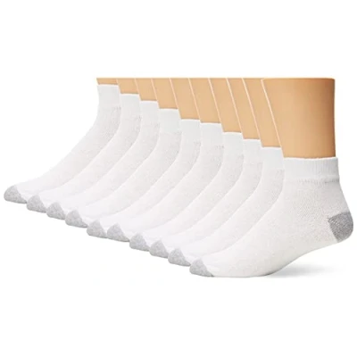 Abbildung von Fruit of the Loom Herren Socken, 10 Paar, Knöchel Crew Weiß, Sockengröße 38 47, Schuhgröße 39 Weiß