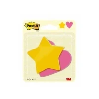 Abbildung von Haftnotizen Post it, Stern und Herz, 70x72mm, 2x30 Blatt, 1 Stück
