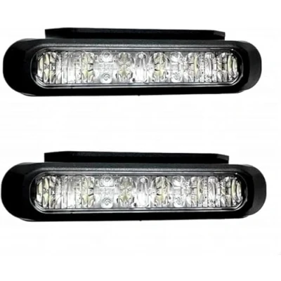 Abbildung von MelTruck® 2x LED Frontblitzer ORANGE Warnleuchte Blitzleuchte 6 Blitzmuster 8W ECE R65 Heckblitzer E9