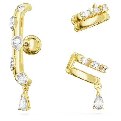 Abbildung von Swarovski Dextera Pierced Earrings SET Ohrringe goldcoloured/white, Damen, Größe: One Size, Gold coloured/white
