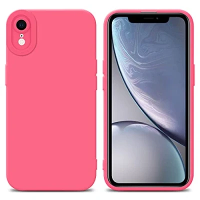 Abbildung von Cadorabo Hülle kompatibel mit Apple iPhone XR Schutzhülle TPU Silikon Case Liquid Design Kameraschutz Slim Kratzfest Weiche Gummi Rundumschutz für in Rot