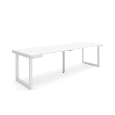 Abbildung von Skraut Home Ausziehbarertisch Multifunktionaler ausziehbarer 260 Für 12 Gäste Massivholz Beine Moderner Stil Weiß