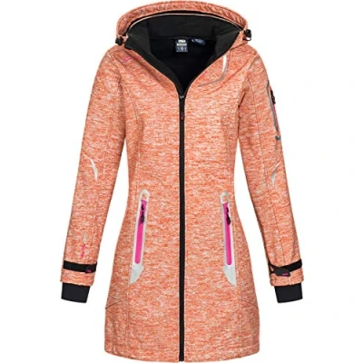 Abbildung von Geographical Norway Damen Softshell Kurzmantel Timael Kapuze meliert Coral XL