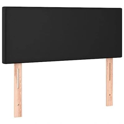 Abbildung von vidaXL Kopfteil, Bettkopfteil mit Holzbeinen, Höhenverstellbar Polsterkopfteil für Bett, Betthaupt Bettzubehör Schlafzimmer, Schwarz 100x5x78/88cm Kunstleder
