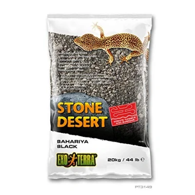 Abbildung von Exo Terra Bahariya Black Stone Desert, natuerlicher Wuestenboden, Wuesten Substrat, zur Formung von Felsenformationen, Tunneln und Hoehlen geeignet, 20kg