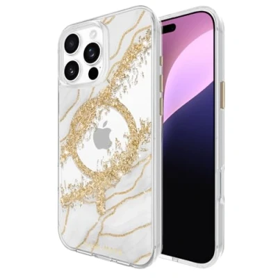 Abbildung von Case Mate Karat Marble Mag Safe kompatibel mit Apple iPhone 16 Pro Max Hülle Gold (Stoßfest, Echtes 24 Blattgold, 3,6 m Fallschutz, Recyceltes Material) Marmor/Transparent