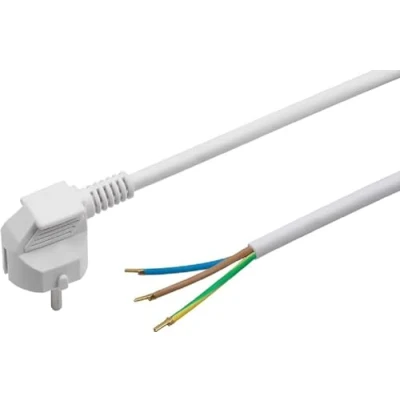 Abbildung von Meister Schutzkontakt Zuleitung 3 Meter weiß Kunststoffleitung H05VV F3G1,5 Adern IP20 / Anschlussleitung mit Schuko Stecker Anschlusskabel Installationsmaterial 7434330