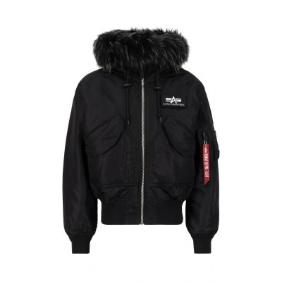 Abbildung von Alpha Industries Herren 45P Hooded Bomberjacke, Black/Black, L