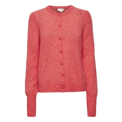 Abbildung von ICHI Ihkamara CA6 Strickjacke, Damen, Größe: Medium, Calypso coral