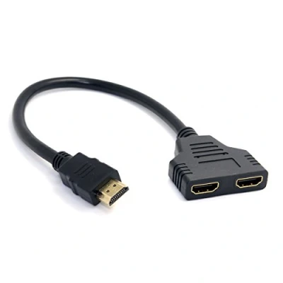 Abbildung von cablecc HDMI Stecker auf 2 Buchse 1 In Out Splitter Kabel Adapter Konverter