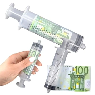 Abbildung von Geldspritze Finanzspritze Geldgeschenk Lustig Geschenkidee Geld Geschenk Box ca.15cm