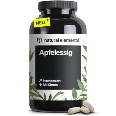 Abbildung von Apfelessig Kapseln 180 mit 1500mg pro Tagesdosis vegan, hochdosiert, ohne unnötige Zusätze in Deutschland produziert &amp; laborgeprüft