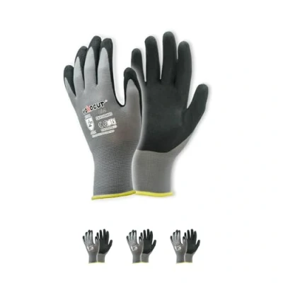 Abbildung von YOKOCUT Arbeitshandschuhe für Mechaniker, Elektriker, Montagehandschuhe, Werkstatt, gartenhandschuhe, kfz, mit Rutschfeste &amp; Touchscreen Funktion, 3 Paar Nitril Schutzhandschuhe Herren (Größe 8/M)