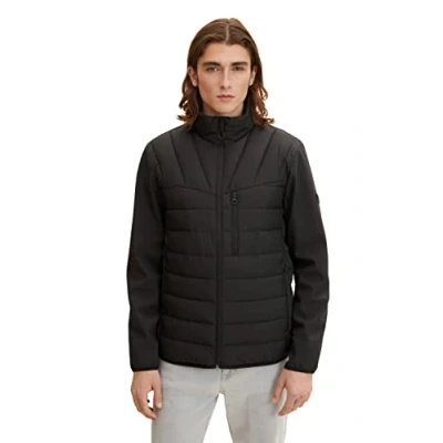 Abbildung von TOM TAILOR Denim Herren Hybrid Steppjacke 1031781, 29999 Black, M