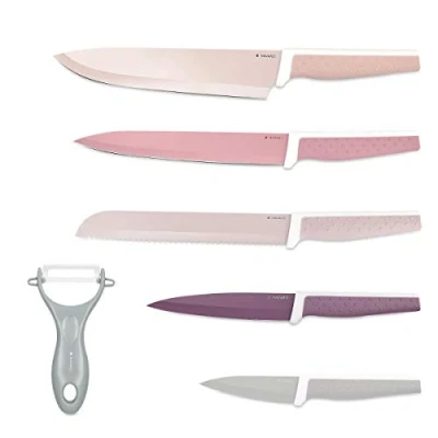 Abbildung von Navaris Messer Set 6 teilig inkl. Schäler Edelstahl/Keramik (6 tlg)