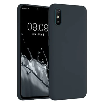 Abbildung von kwmobile Hülle kompatibel mit Xiaomi Redmi 9A / 9AT weiches TPU Silikon Case Cover geeignet für kabelloses Laden Heidelbeerblau