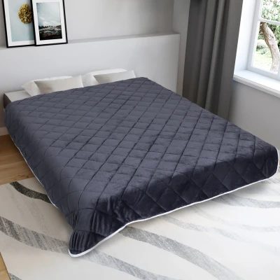 Abbildung von Decke mit Gewichten 150x200 CM CELESTE biface polar grau und weiß 7 kg IDMarket