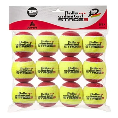 Abbildung von Balls ... unlimited Stage 3 (rot) Kinderbälle, Trainingsbälle 75% Druckreduziert, Methodikbälle 12er Pack