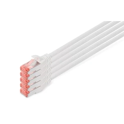 Abbildung von DIGITUS LAN Kabel Cat 6 10m 5 Stück RJ45 Netzwerkkabel S/FTP Geschirmt Kompatibel zu 6A &amp; 7 Weiß