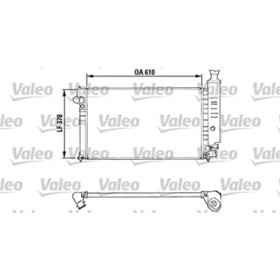 Abbildung von VALEO 810919 Kühler, Motorkühlung Aluminium 610 378 23 mit Kühlmittelregler Kühlrippen mechanisch gefügt