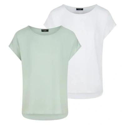 Abbildung von DENIMFY T Shirt Damen Bluse DFJule Regular Fit 2er Pack (2 tlg) Kurzarm Top mit Rundhalsausschnitt aus 100% Viskose