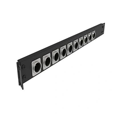 Abbildung von Jingchengmei 12 Ports/Wege/Loch, aufklappbares Patchpanel 1U 19 Zoll Rack Mount D Stecker Audio mit aufklappbarer Seite (H1U12D, schwarz)