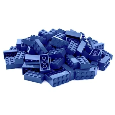 Abbildung von Lego 2x4 Steine Classic, 100 Stück Einzelne Bausteine in der Großpackung, für Platte und Box, Einsteigerset Basic Bricks (3001) (Dunkelblau)