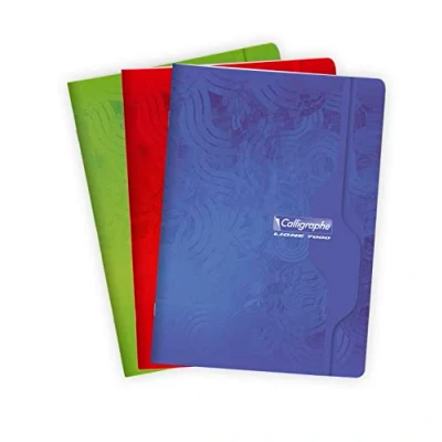 Abbildung von Clairefontaine 7123C Heft Calligraphe geheftet, DIN A4, französische Lineatur, 48 Blatt, 70 g, farbig sortiert, 1 Stück