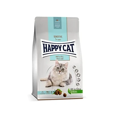 Abbildung von Happy Cat 70599 Sensitive Haut &amp; Fell Katzen Trockenfutter mit Huhn für hautsensible und Kater 300 g Inhalt