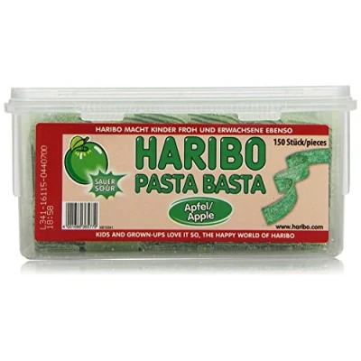 Abbildung von HARIBO Pasta Basta Fruchtgummi Apfel Box mit 150 Stück