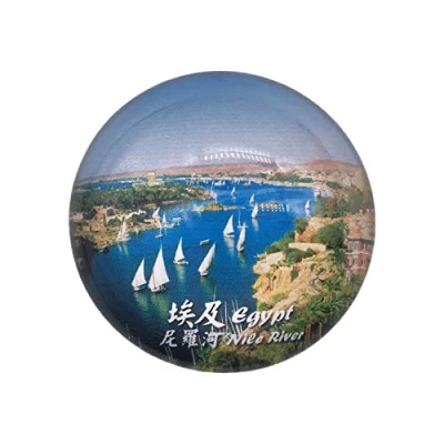 Abbildung von Nil Ägypten 3D Kühlschrank Kühlschrankmagnet Kristallglas Magnet Tourist Travel Souvenir Collection Geschenk Magnetische Aufkleber Home Küche Dekoration