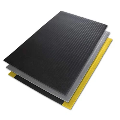 Abbildung von Floordirekt Anti Ermüdungsmatte Softer Work Mat 60 x 50 cm, Schwarz Ergonomische Arbeitsplatzmatte Gerippte, Rutschhemmende &amp; dämpfende Oberfläche