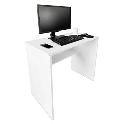 Abbildung von Dreaming Online, weiß, Schreibtisch, Computertisch, praktisch und funktional, Maße: 90 cm (Breite) x 49,5 (Tiefe) 77 (Höhe), Holz,