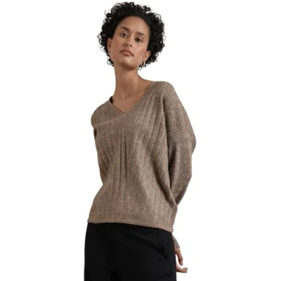 Abbildung von Street One MIT Vausschnitt Strickpullover, Damen, Größe: 36, Braun
