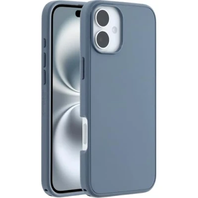 Abbildung von OtterBox Symmetry Series MagSafe Hülle für iPhone 16 Plus, stoßfest, sturzsicher, dünne Schutzhülle, 3X mehr Stürze als nach Militärstandard, Blau