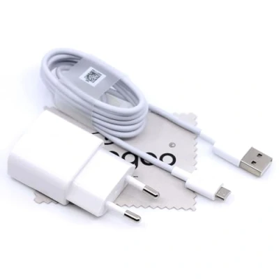 Abbildung von Ladekabel für Original Huawei HW 050100E01 + Datenkabel Ladegerät Weiß Micro USB P10 Lite, P9 P8 Max, Lite 2017, mit mungoo Displayputztuch