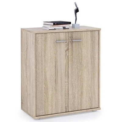 Abbildung von CARO Möbel Highboard TOMMY, Kommode Sideboard Schrank in Sonoma Eiche 2 Türen Wohnzimmer Anrichte