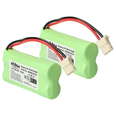 Abbildung von vhbw 2X Akku kompatibel mit Motorola MBP160PU schnurlos Festnetz Telefon (800 mAh, 2,4 V, NiMH)