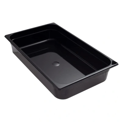 Abbildung von HENDI GN Behälter 1/1 schwarz 100 mm Füllmenge: 14 l Polycarbonat Kunststoff 40 bis +110 C, Gastronormbehälter
