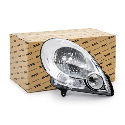 Abbildung von TYC 20 1399 15 2 Scheinwerfer rechts H4, P21/5W chrom mit Tagfahrlicht für Rechtsverkehr ohne Elektromotor RENAULT: Kangoo II / Grand kfzteile,