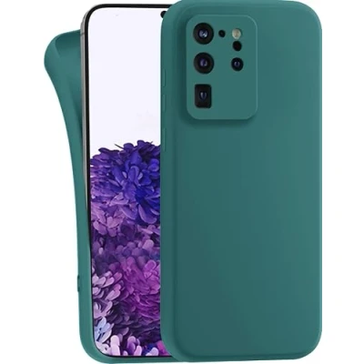 Abbildung von MyGadget Hülle kompatibel mit Samsung Galaxy S20 Ultra robuste Handyhülle TPU Case Slim Silikonhülle Back Cover Kratzfest Schutzhülle Matt Olivgrün