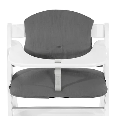 Abbildung von hauck Sitzkissen für Alpha+, Beta+ &amp; Arketa Holzhochstuhl Highchair Pad Select, Anti Rutsch Noppen, Doppelte Polsterung an Rückenlehne, Einfache Befestigung am Kinderstuhl (Dark Grey)