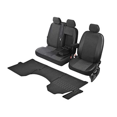Abbildung von Passgenaue Sitzbezüge Viva und Gummifußmatten kompatibel mit VW Crafter 2006 2017 EIN Set
