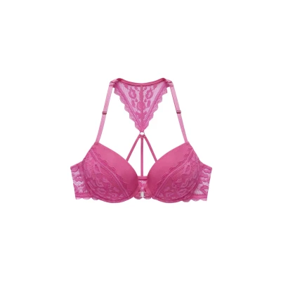 Abbildung von Vivance Push up BH, mit Spitze in Kussmund Optik Neckholder Träger, Dessous