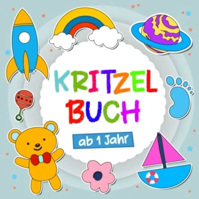 Abbildung von Kritzelbuch ab 1 Jahr: Mein Erstes Malbuch für Kleinkinder Jahr mit 50 großen Motiven zum Ausmalen Ausmalbuch Jungen und Mädchen