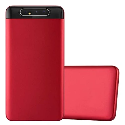 Abbildung von Cadorabo Hülle kompatibel mit Samsung Galaxy A80 / A90 4G Schutzhülle TPU Silikon Case Metallic Design Slim Kratzfest Weiche Gummi Rundumschutz für in Rot